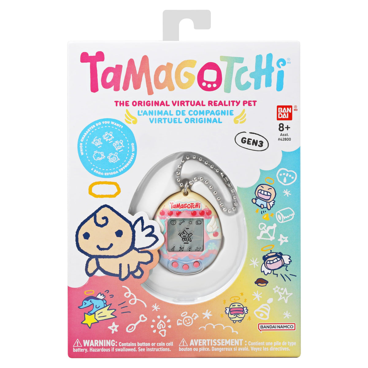 Tamagotchi Original Obaketchi Angel ghost character adds mystery to nurturing.