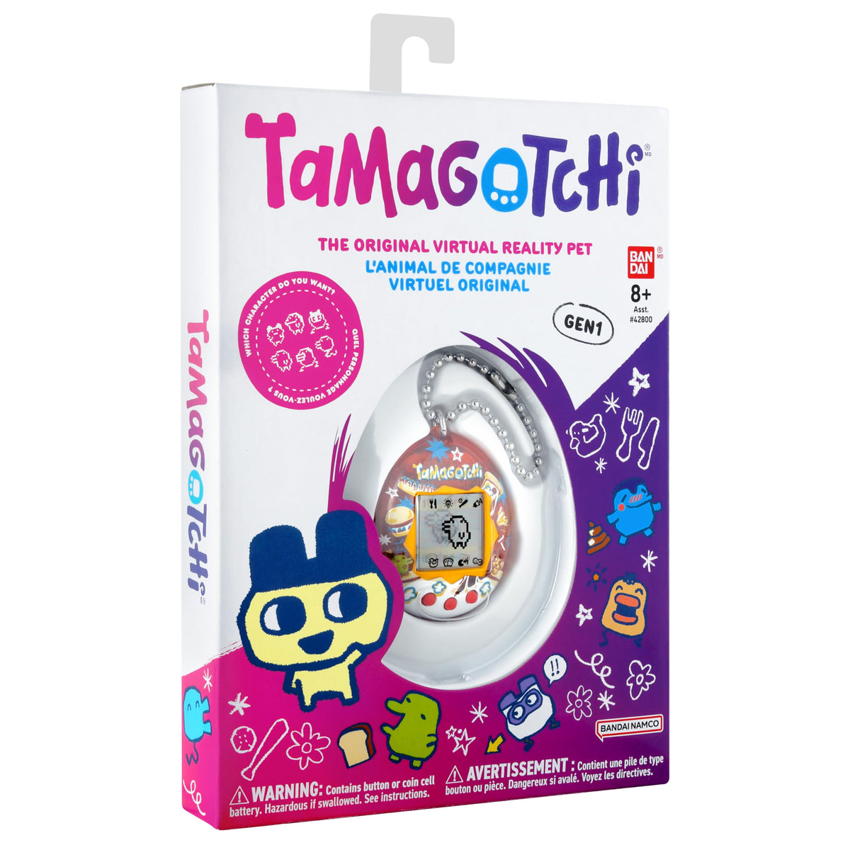 Tamagotchi Original portable pet clipped to your bag for travel