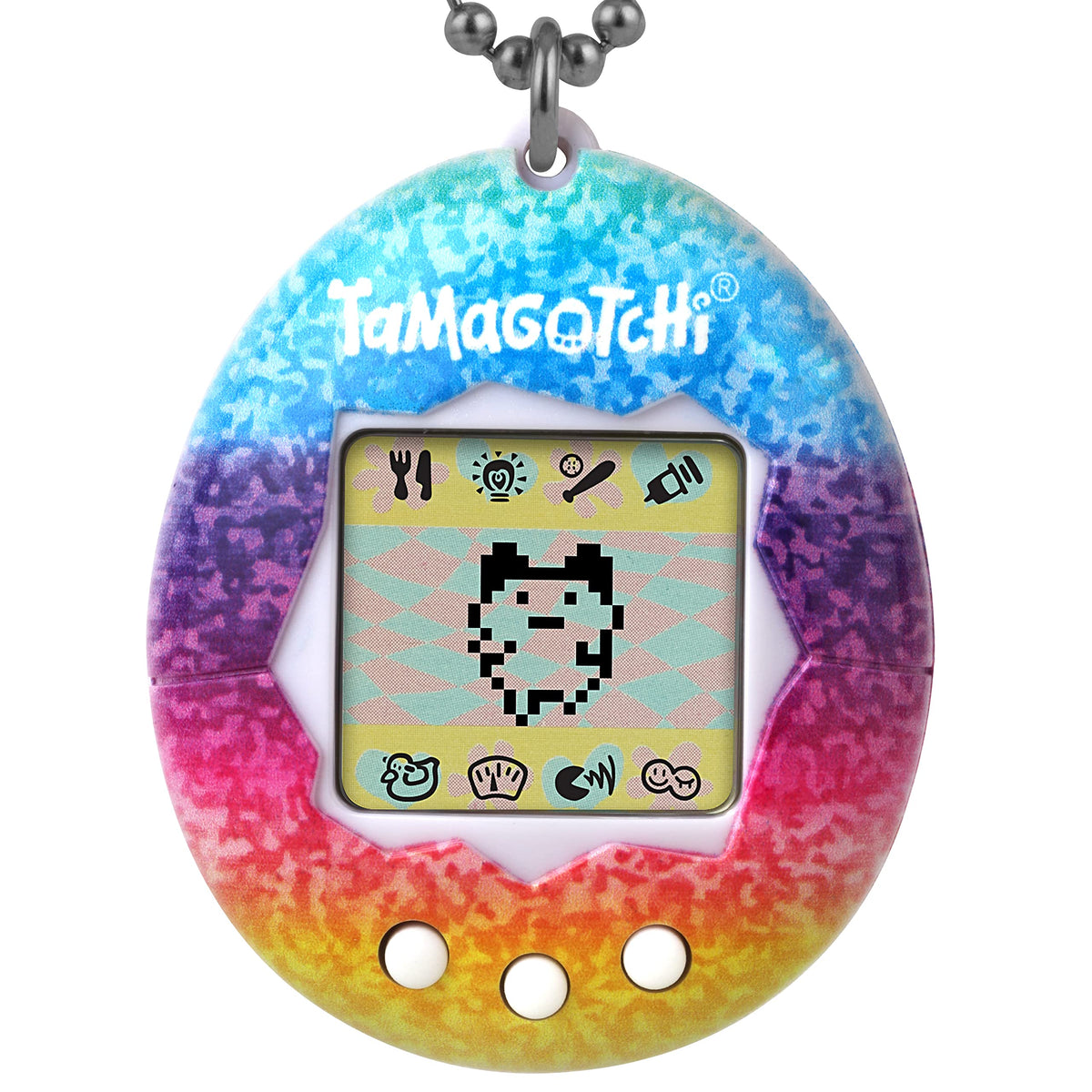 Tamagotchi Original rainbow shell for portable digital pet play.