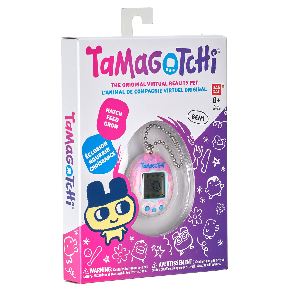 Clip-on design for bags and backpacks keeps Tamagotchi handy.