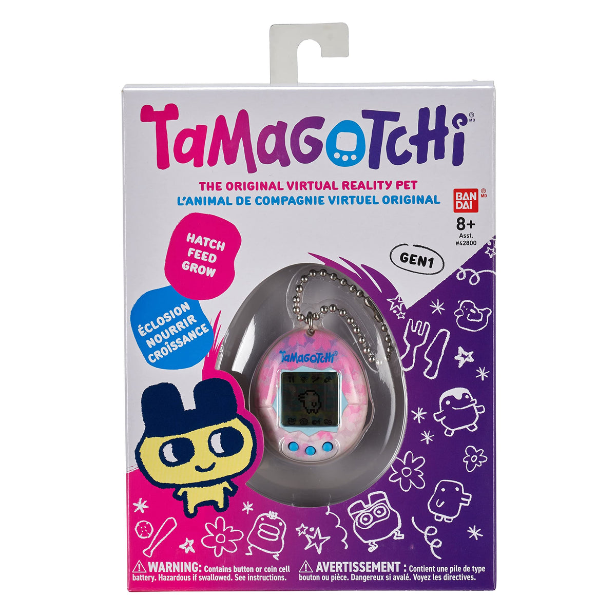 Tamagotchi Original Sakura pastel flower shell close-up showing delicate design.