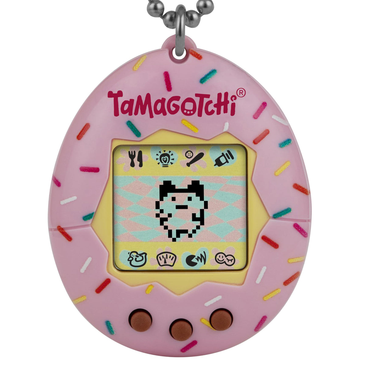 Tamagotchi Original Sprinkles shell close-up for portable nostalgia and play.