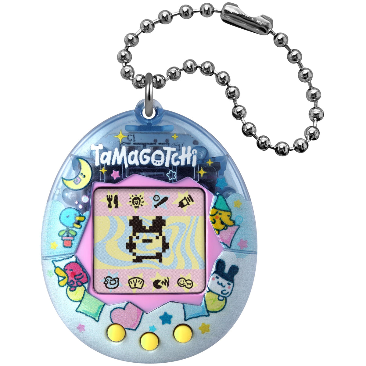 Tamagotchi Original Tama Pajama shell design for on-the-go digital pet fun.
