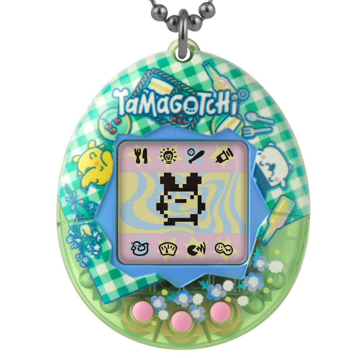 Tamagotchi Original Tama Picnic shell, a compact digital pet for on-the-go fun.