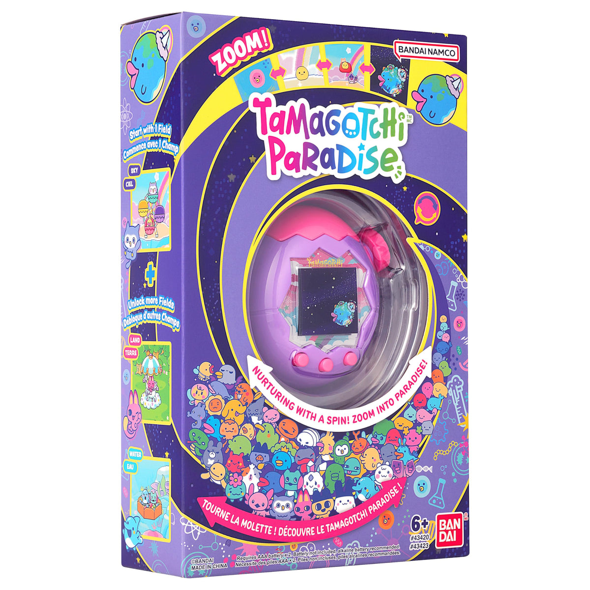 Tamagotchi Paradise connect with a friend's device for interactive moments.