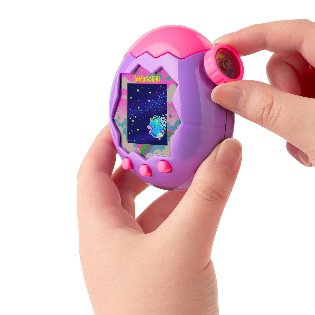 Tamagotchi Paradise Purple Sky screen showing the New Tamagotchi Planet options.