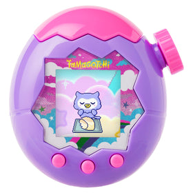 Tamagotchi Paradise Purple Sky dial close-up for immersive nurturing play.
