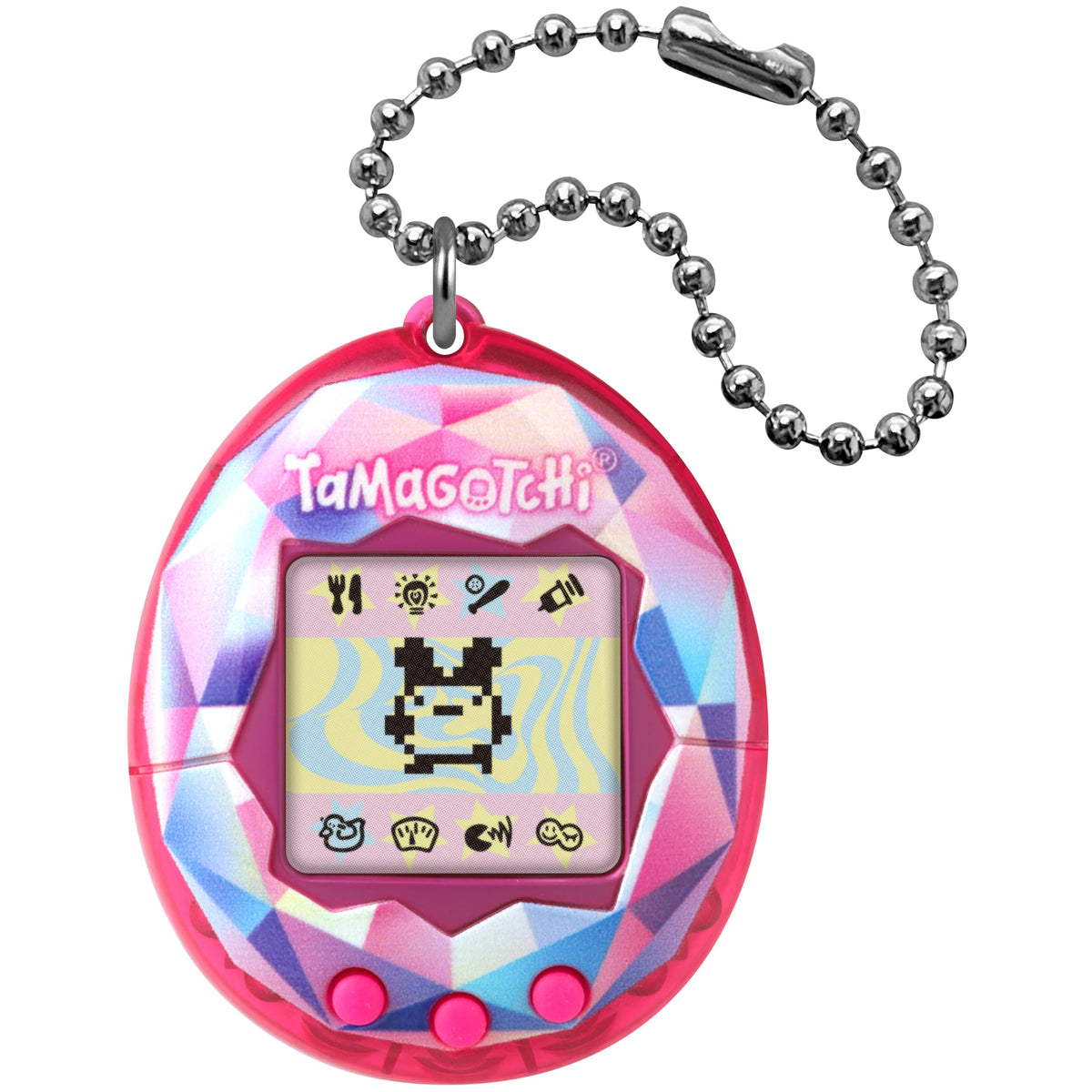 Tamagotchi Pink Treasure Jewel device: the classic digital pet in a portable shell.