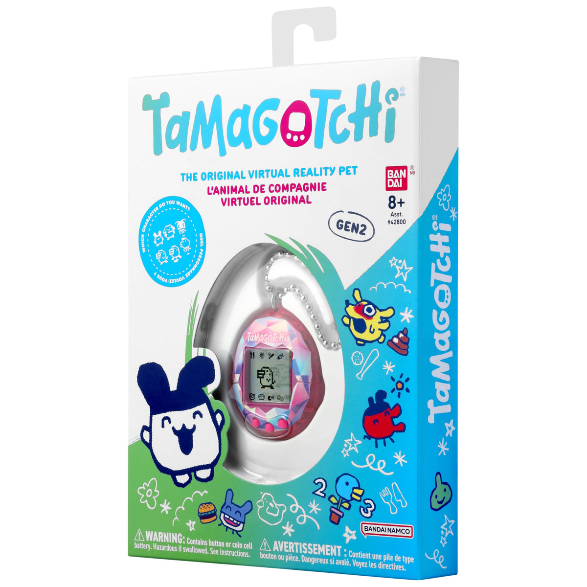 Tamagotchi Pink Treasure Jewel discipline feature to guide interaction.