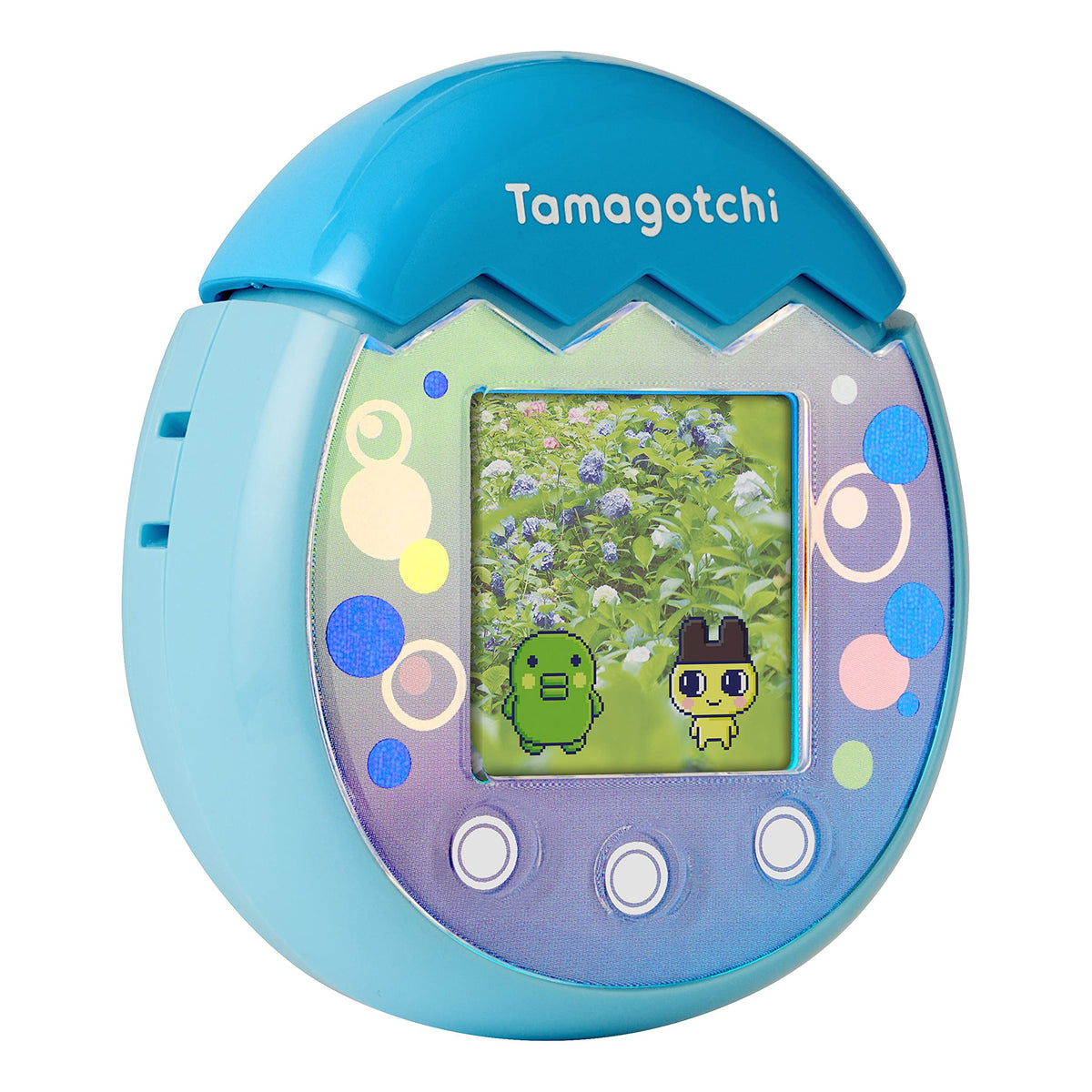 Tamagotchi Pix Ocean Blue cooking meals feature in action.