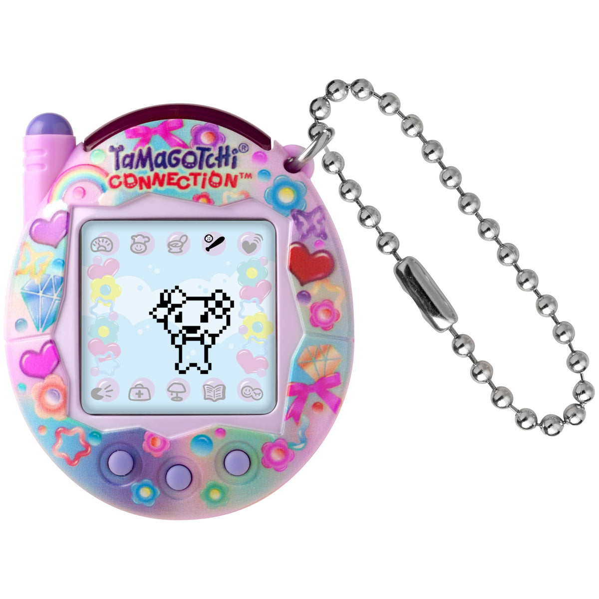 Tamagotchi Sweet Charms shell in pastel colors for nostalgic tactile play.