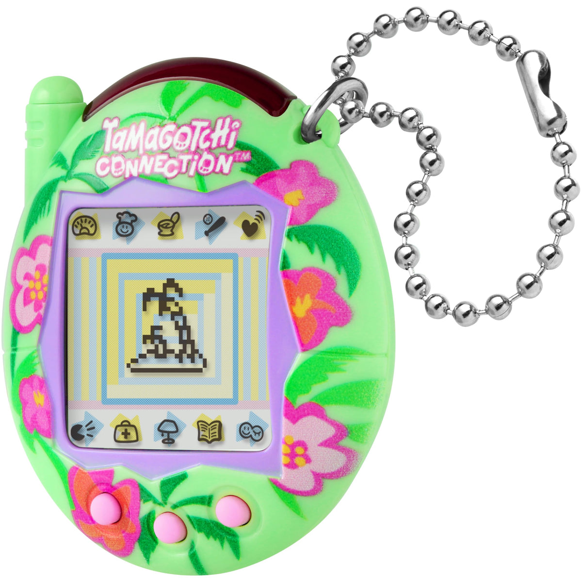 Tamagotchi Tropical Flower handheld device ready for on-the-go fun and care
