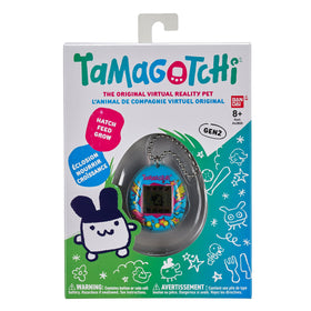 Tamagotchi yellow and pink lightning design highlights bold styling