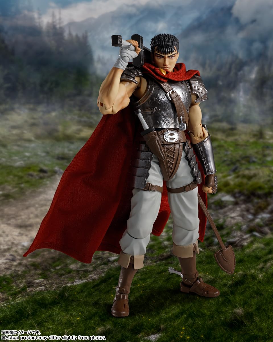 Tamashii Nations Guts helmet open demonstrates accessory versatility for display
