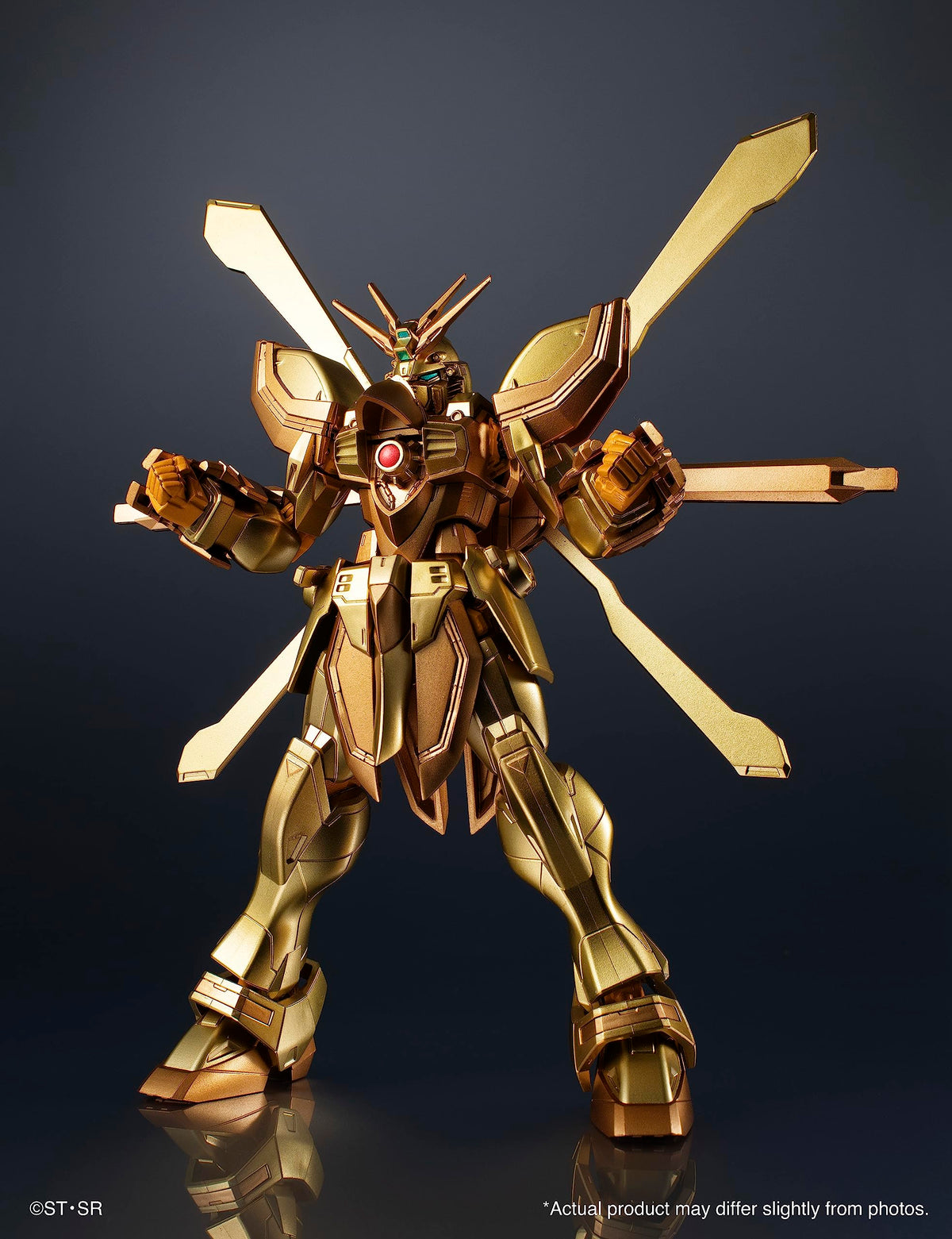 Burning Gundam main body provides a sturdy base for display