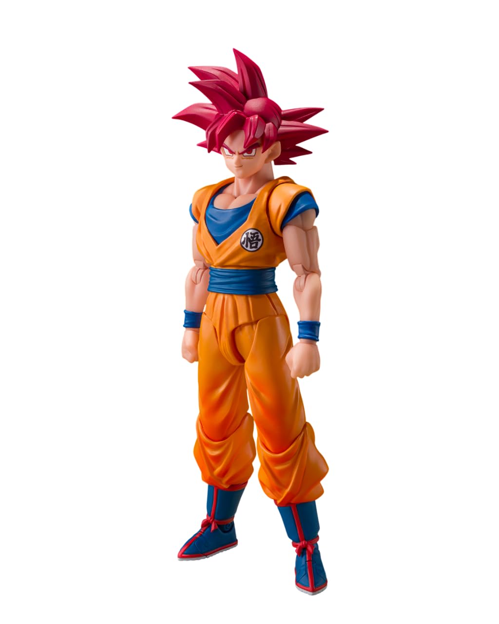 Tamashii Nations Dragon Ball Super Goku God Aura figure, front view for dynamic display and posing.