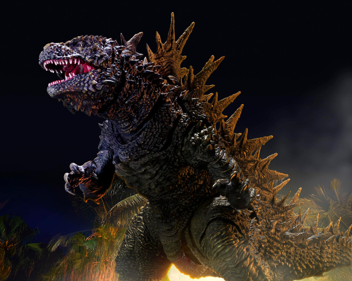 Tamashii Nations Godzilla 2023 Odo Island figure ready for dramatic scenes and shelf display.