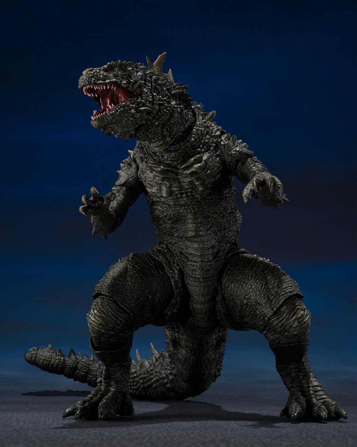 Tamashii Nations Godzilla 2023 Odo Island head articulation highlights dynamic roar poses.