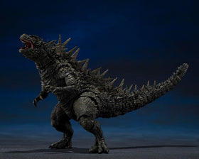 Tamashii Nations Godzilla 2023 Odo Island skin-texture and dorsal fin detailing for realism.