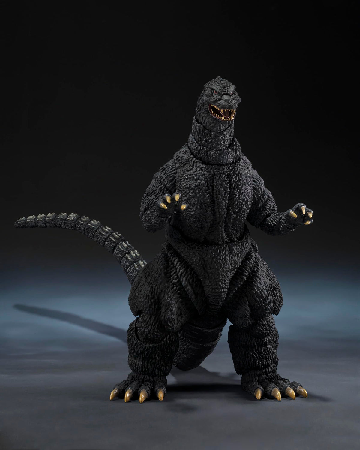 Tamashii Nations Godzilla vs Biollante figure in dynamic attack pose for display