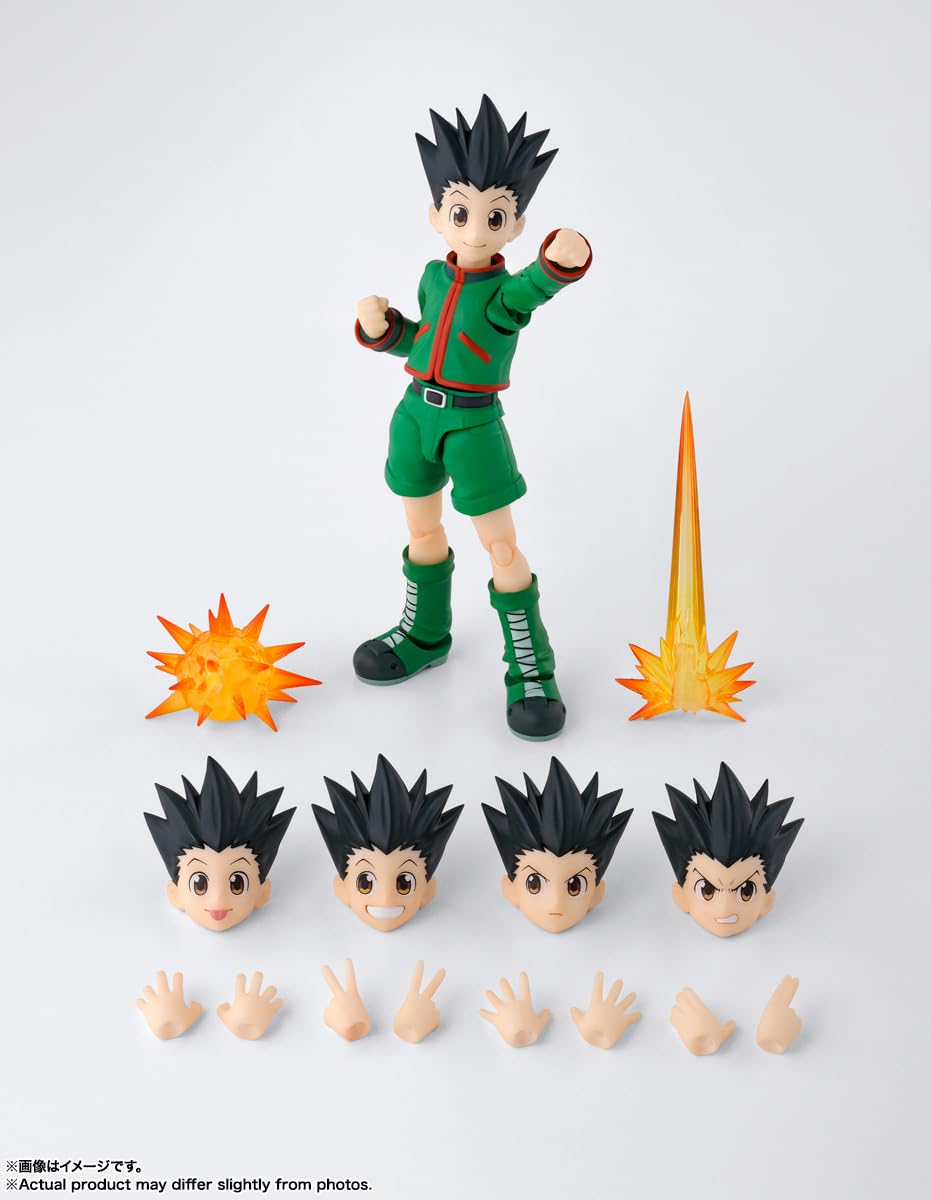 Gon S.H.Figuarts display-ready figure with sturdy construction for shelves.