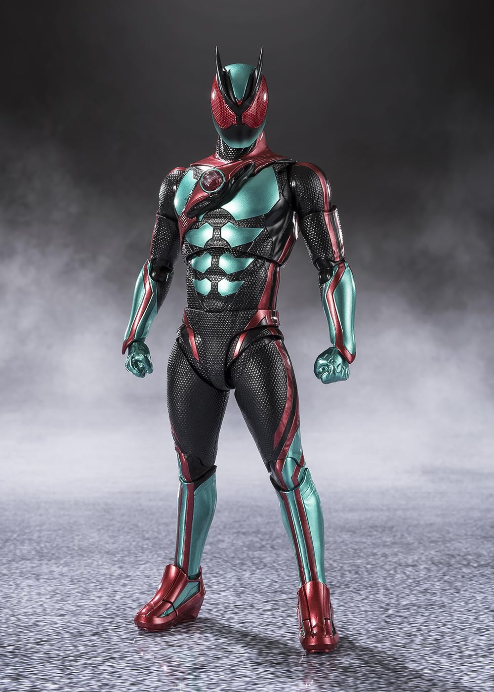 TAMASHII NATIONS Kamen Rider Zeztz suit close-up with metallic finish for display