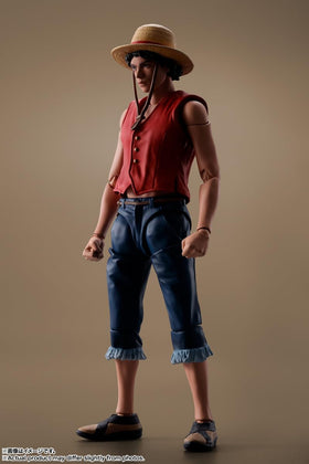 Tamashii Nations Luffy S.H.Figuarts packaging with Bandai Namco license label.