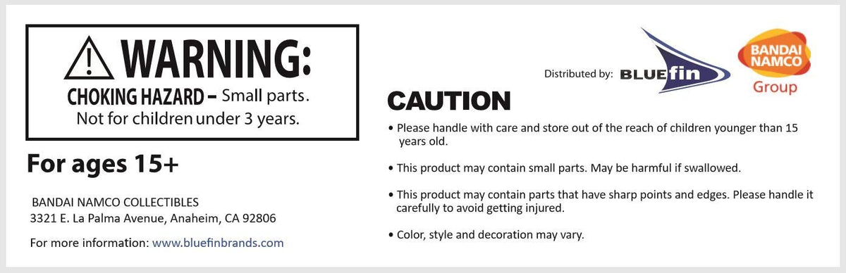 Authentic Bluefin Bandai licensing label on packaging.