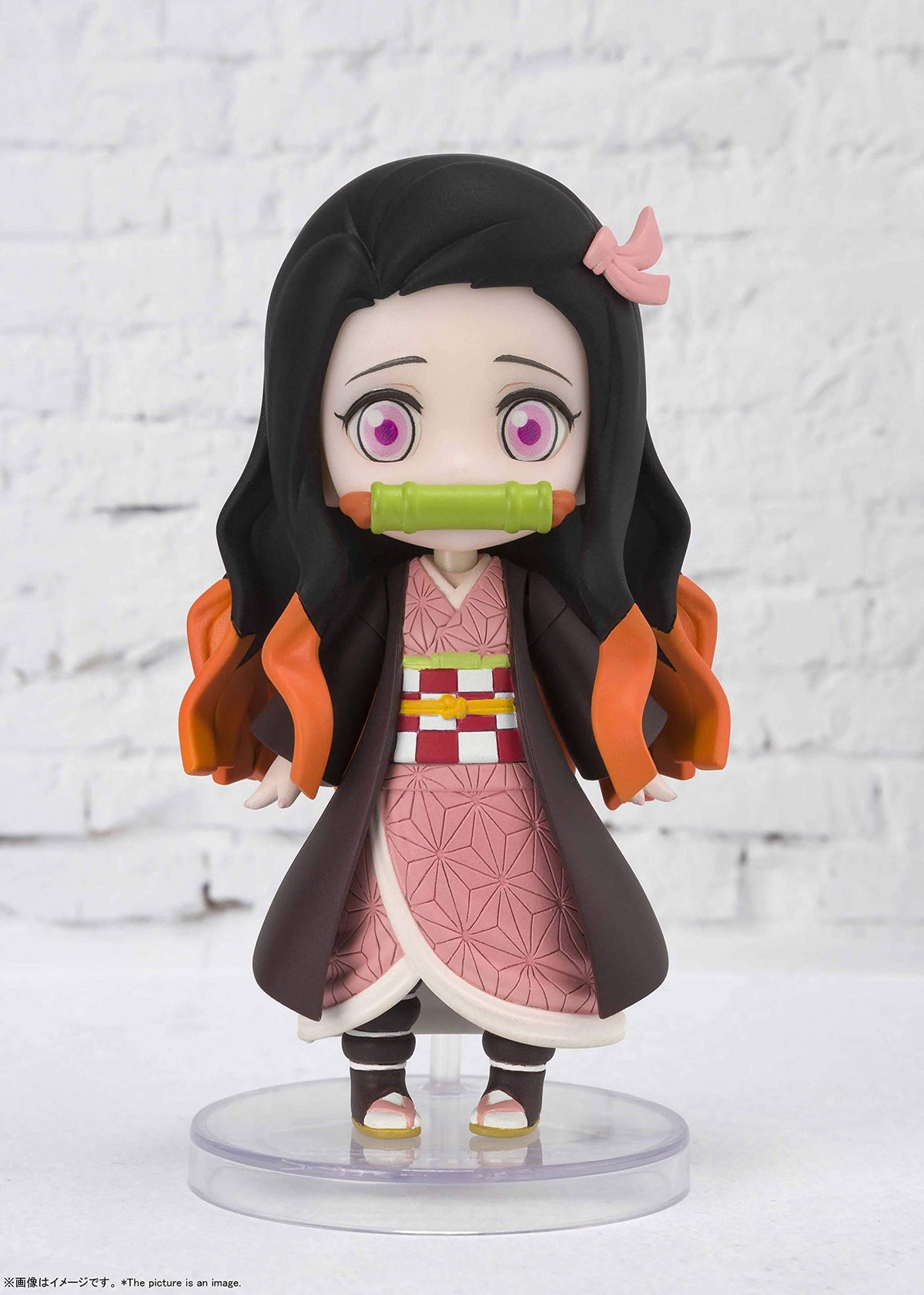 Tamashii Nations Nezuko Figuarts Mini box and stand for secure shelving.