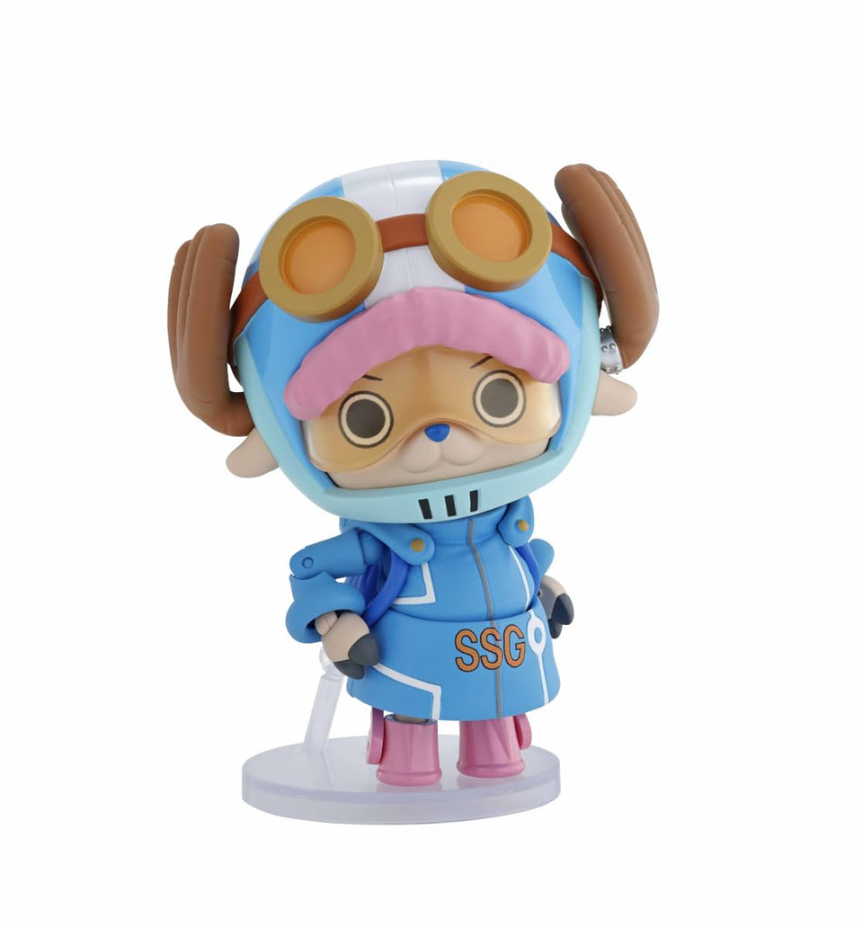 Tamashii Nations Tony Tony Chopper figure front view in Future Island Egghead uniform for display