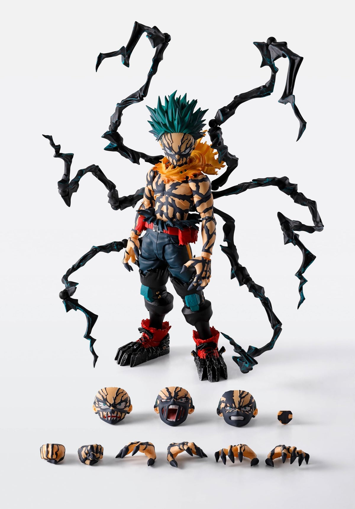 Tamashii Nations Overlay Deku S.H.Figuarts Black Whip back joints enable flexible action poses