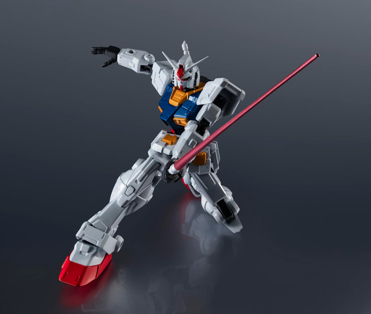 Tamashii Nations RX-78-2 Renewal hyper bazooka included for display versatility.