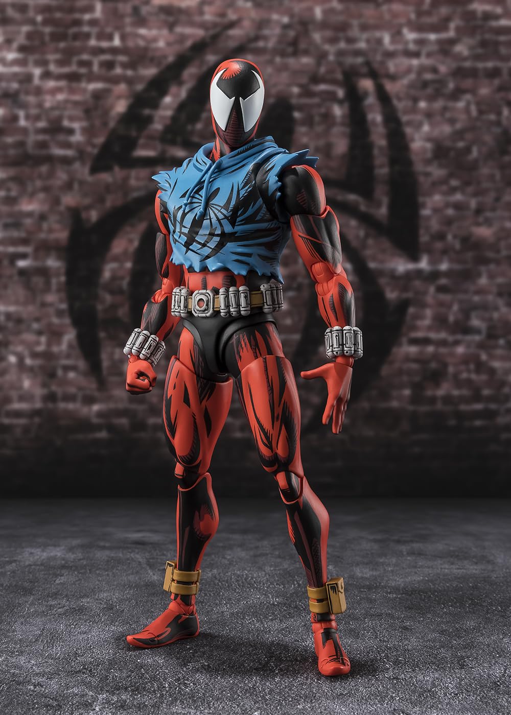 TAMASHII NATIONS Scarlet Spider S.H.Figuarts side profile showing precise shading