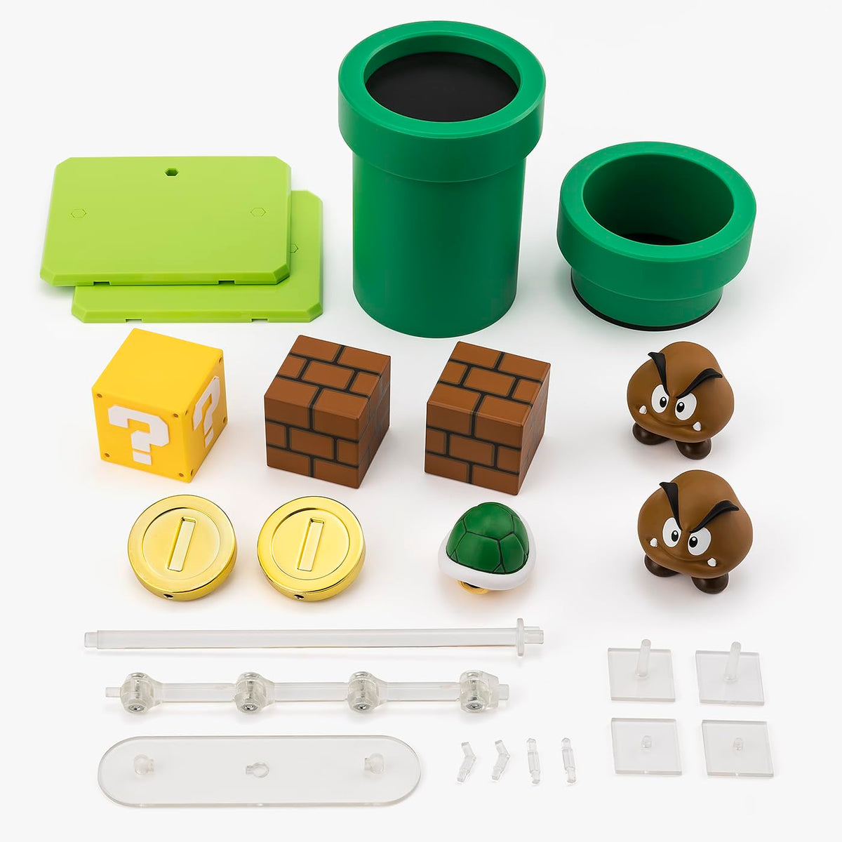 TAMASHII NATIONS Super Mario Playset brick block, recreate classic level barriers in your diorama.