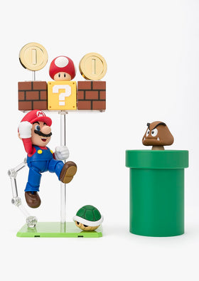 TAMASHII NATIONS Super Mario Playset Goomba, two enemies for dynamic on-screen scenes.