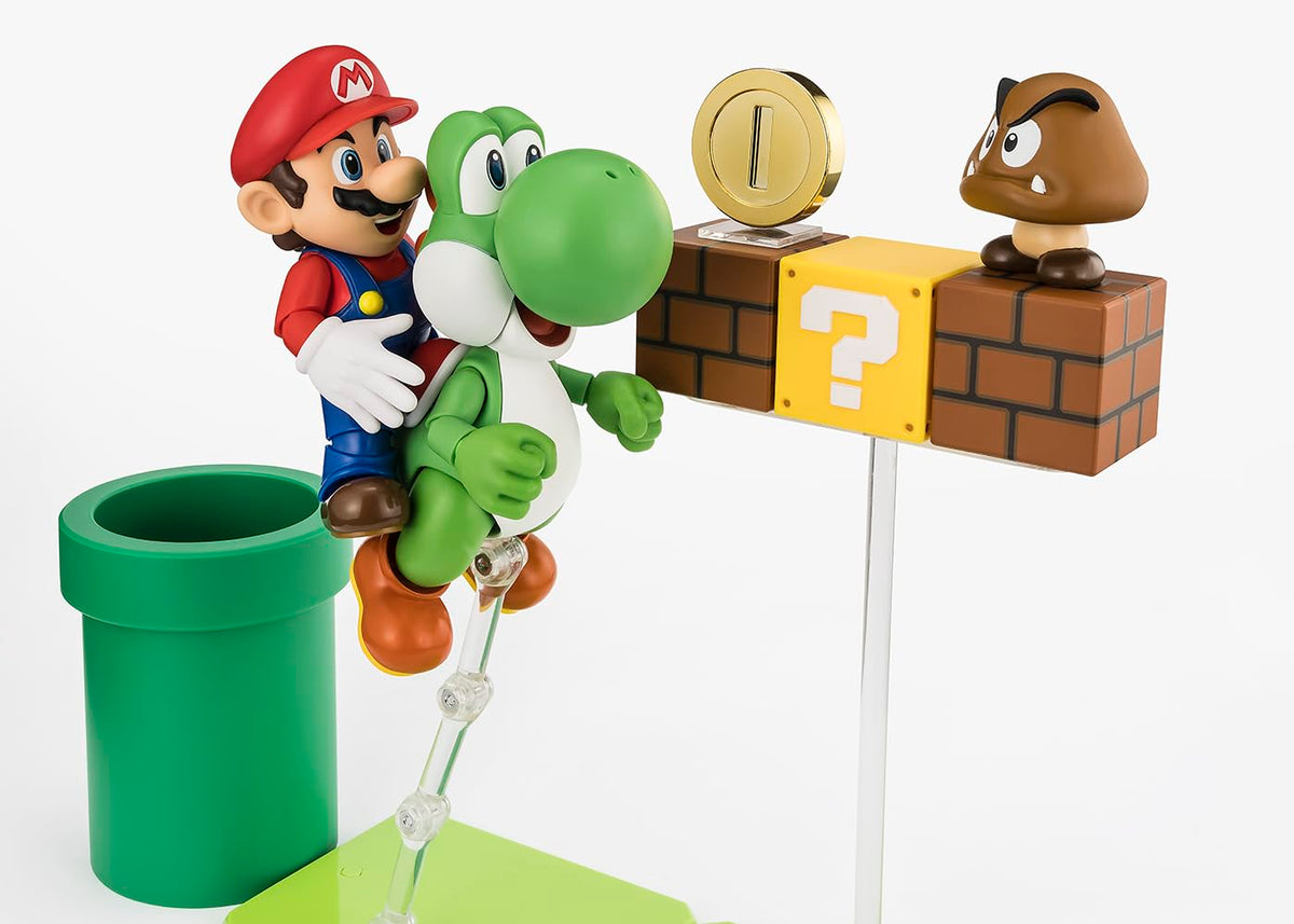 TAMASHII NATIONS Super Mario Playset green pipe, connectable setups for action-ready layouts.