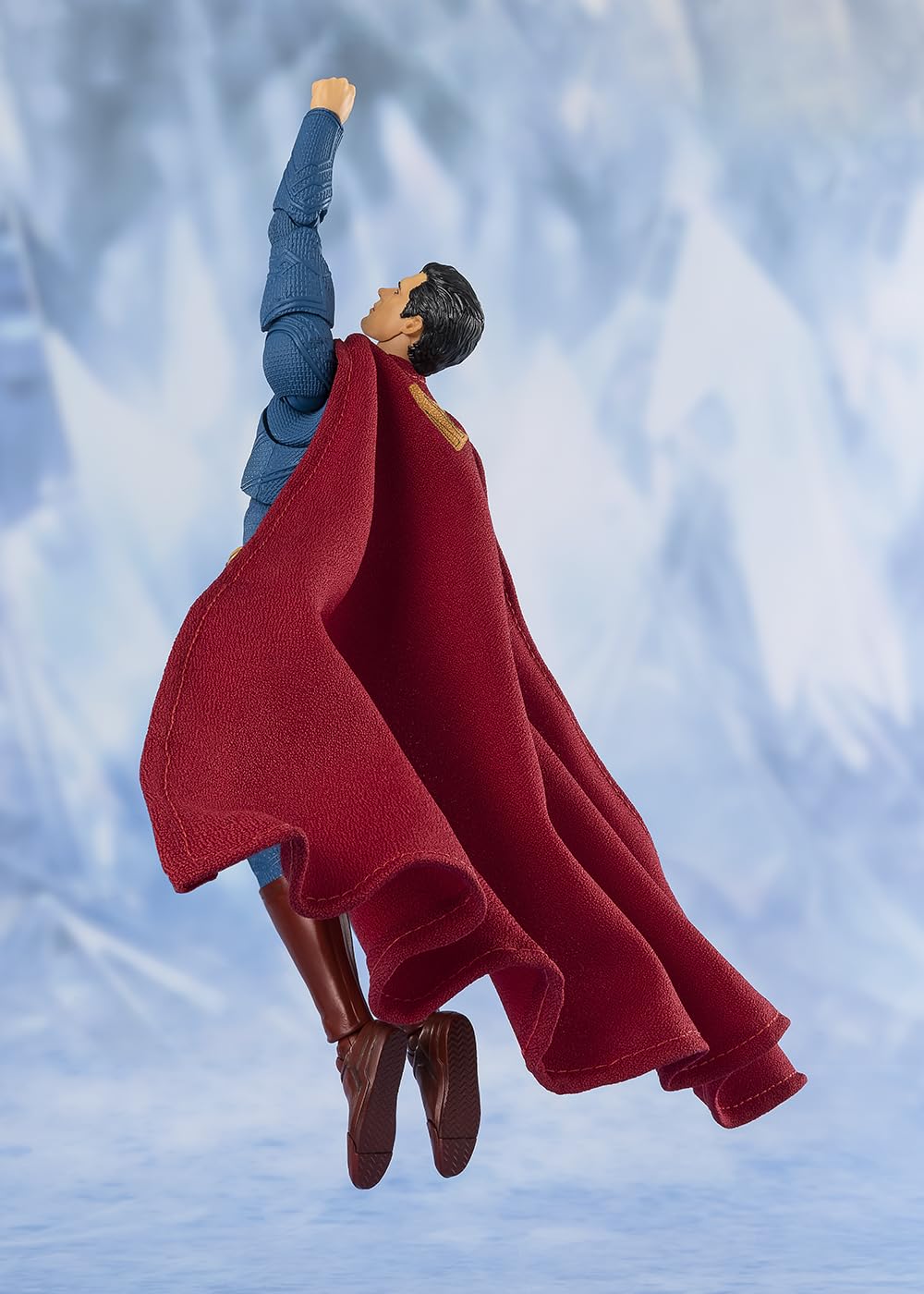 Tamashii Nations Superman S.H.Figuarts close-up face painting for realistic skin texture.