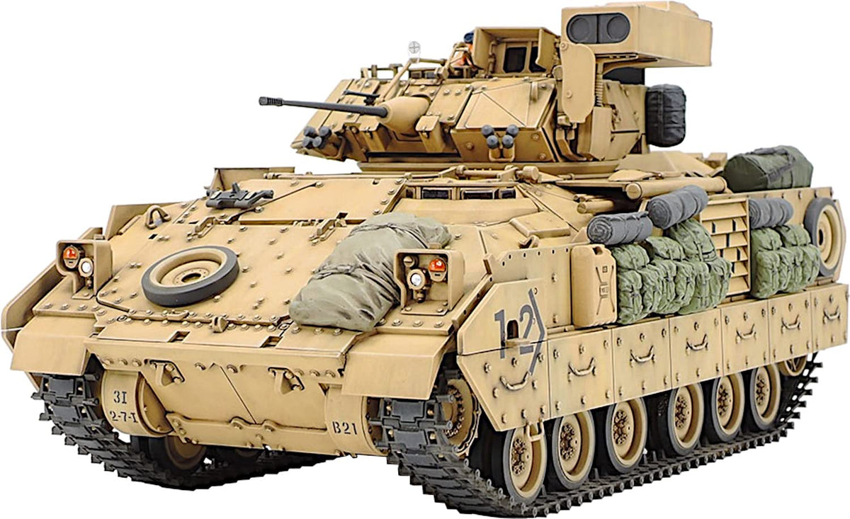 Tamiya Desert Storm M2A2 ODS laser range finder detail for realistic display.