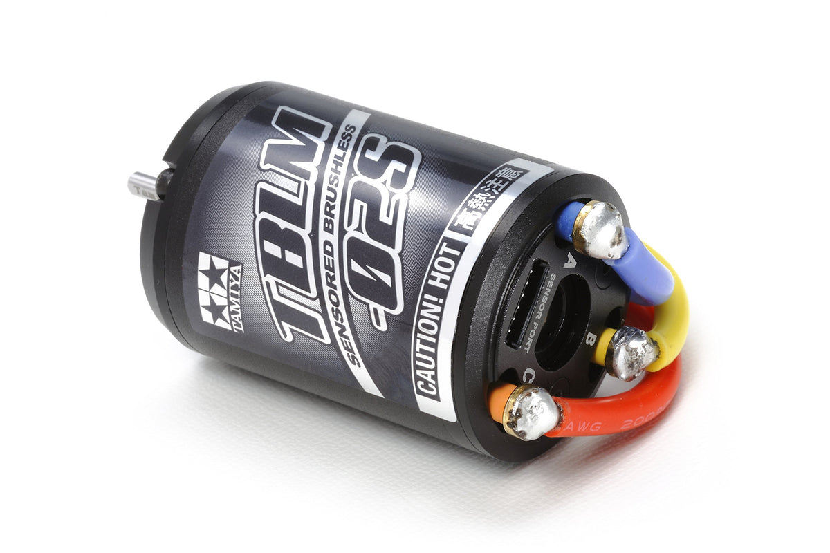 Tamiya TBLM-02S front view motor for precise control in RC applications