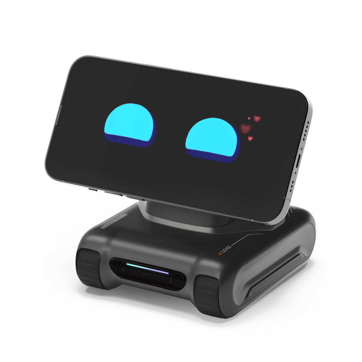 TangibleFuture LOOI robot Space Black front view, a personable desktop companion for daily interactions.