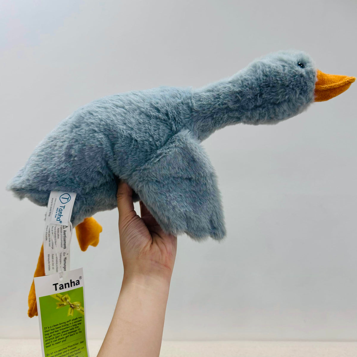 Close-up of Tanha Goose plush fur highlighting soft texture
