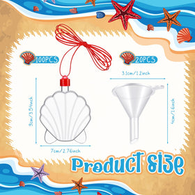 Tanlade set of 50 shell bottles with cords for creative projects.