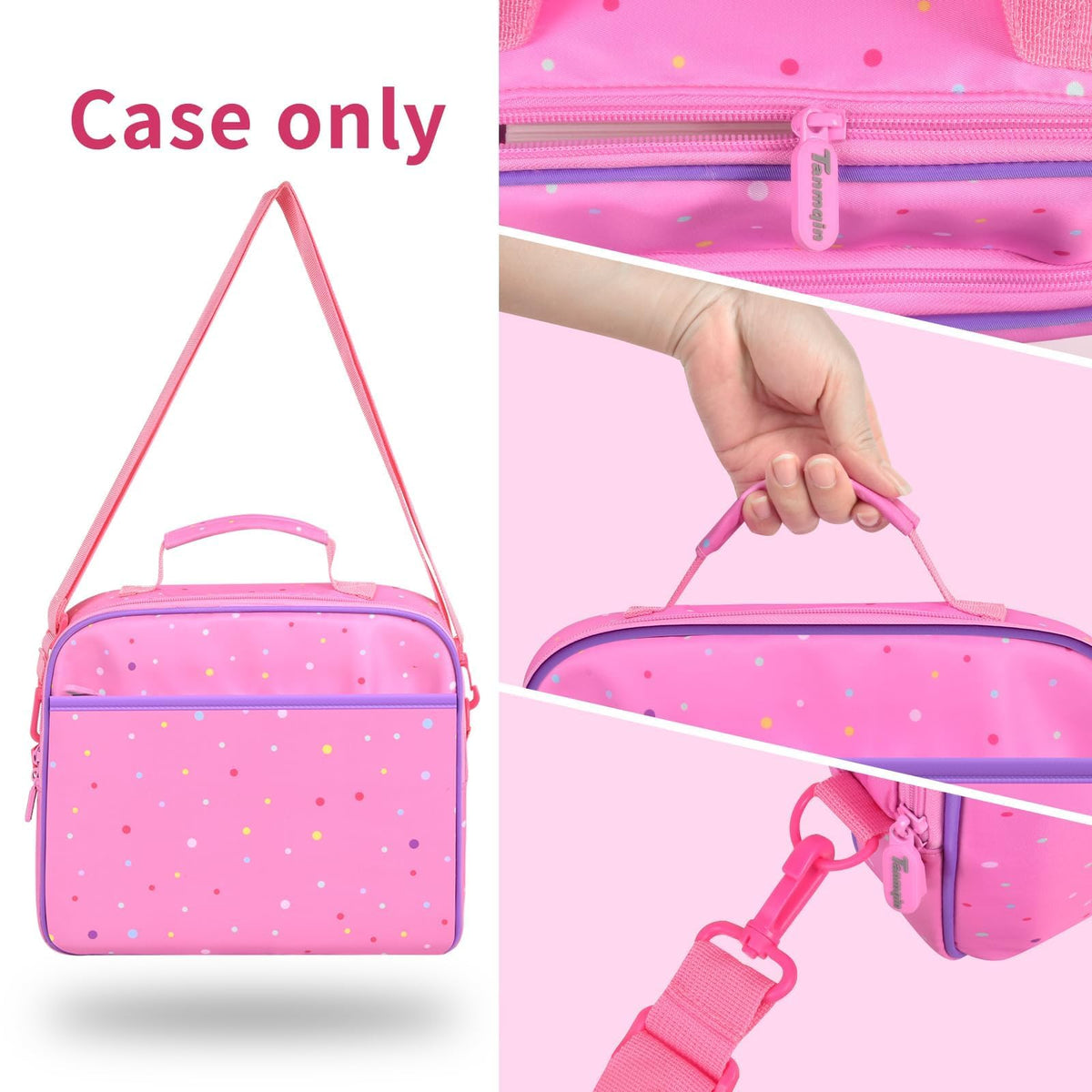 Tanmqin bag features a 360-degree zipper for quick access to contents.