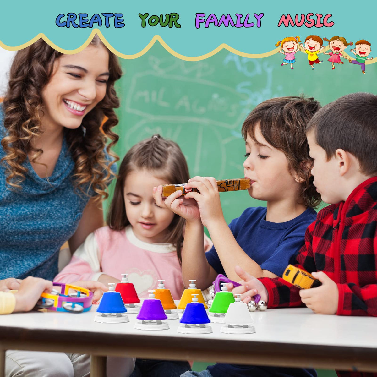 TantivyBo gift-ready desk bells for 3 plus