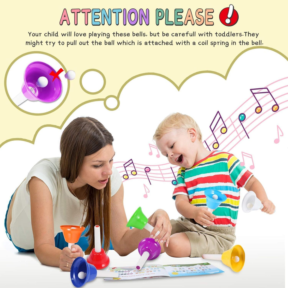 Family-friendly TantivyBo bells used in a learning activity setting.