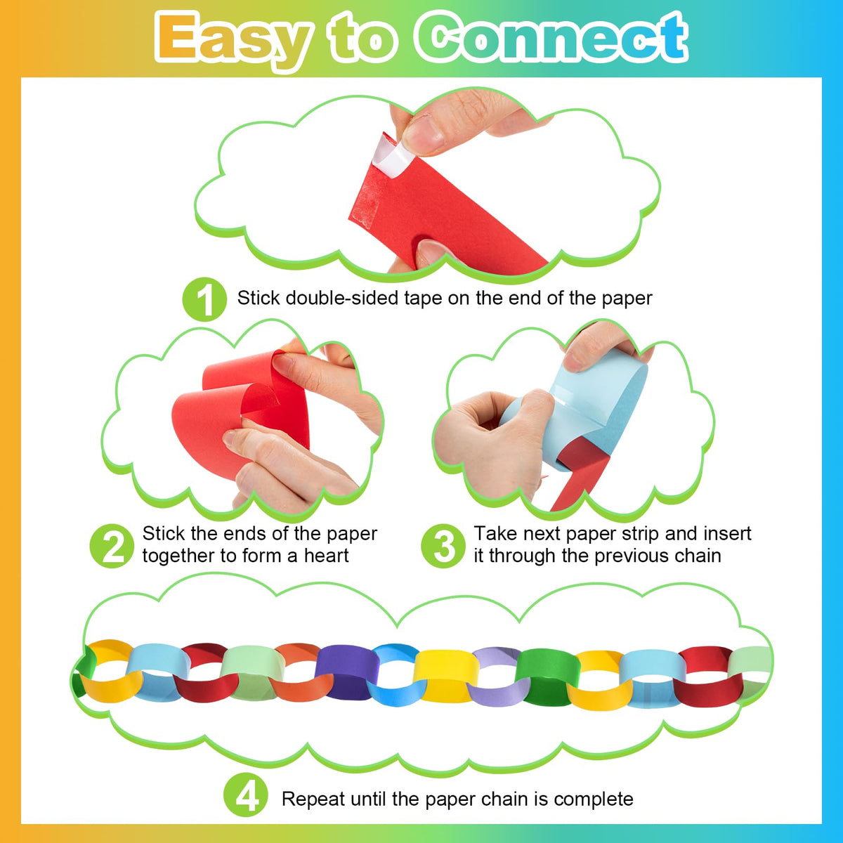 Taobary colorful paper chain backdrop brightens photos and events.