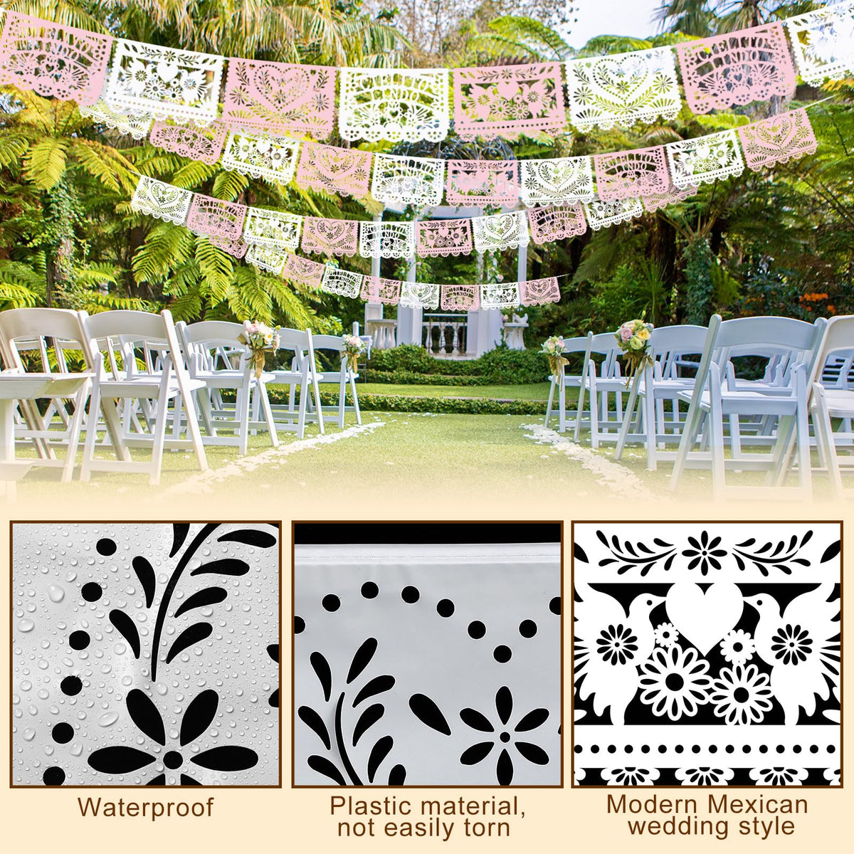 TaoBary birds pattern papel picado banner brings retro Mexican flair