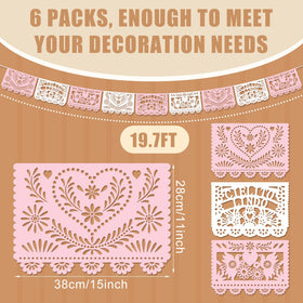 TaoBary flowers pattern papel picado banner adds festive floral charm