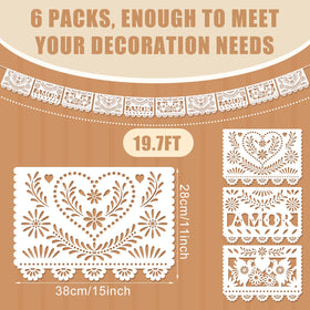 TaoBary white papel picado banner with birds design creates festive atmosphere.