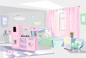 TaoHFE compact pink kitchen is easy to move and store